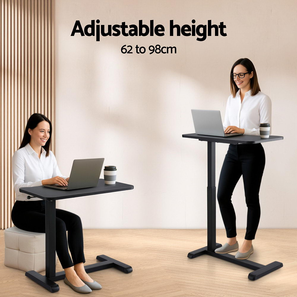 Mobile Workstation 70CM Laptop Desk Height Adjustable Black