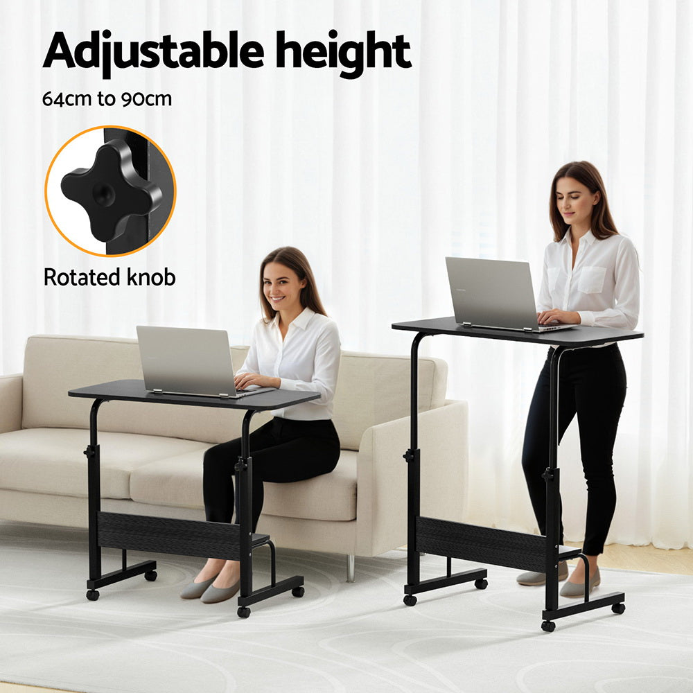 Portable 80CM Sit-Stand Laptop Desk Height Adjustable Black