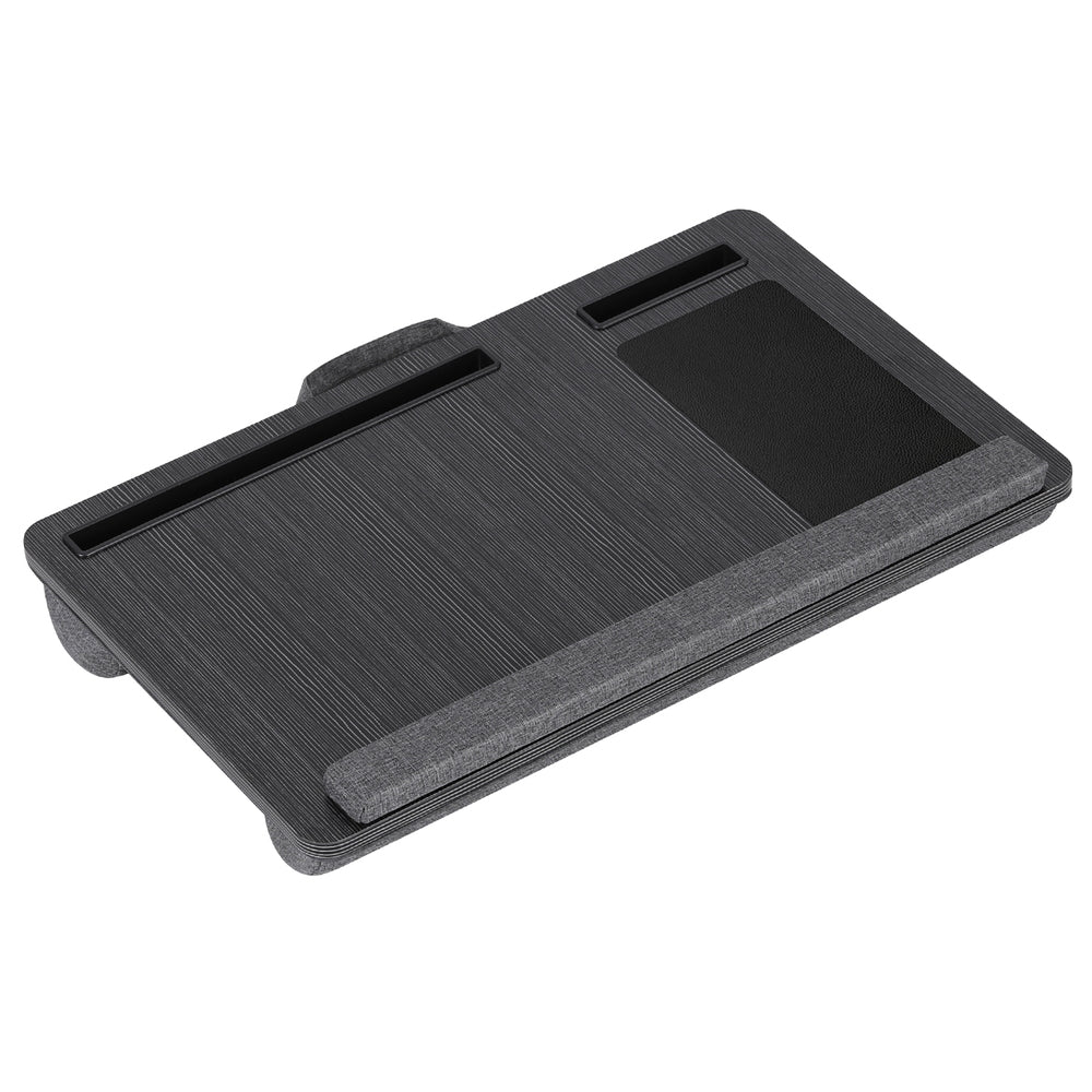 Portable Lap Desk 55CM MDF Wrist-Rest Phone Slot Mouse Pad Black/Grey