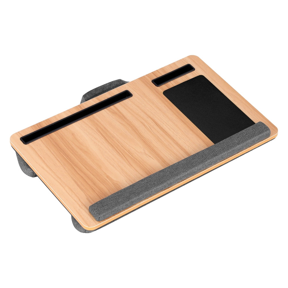 Portable Lap Desk 55CM Laptop MDF Wrist Rest Phone Slot Mouse Pad Oak/Grey