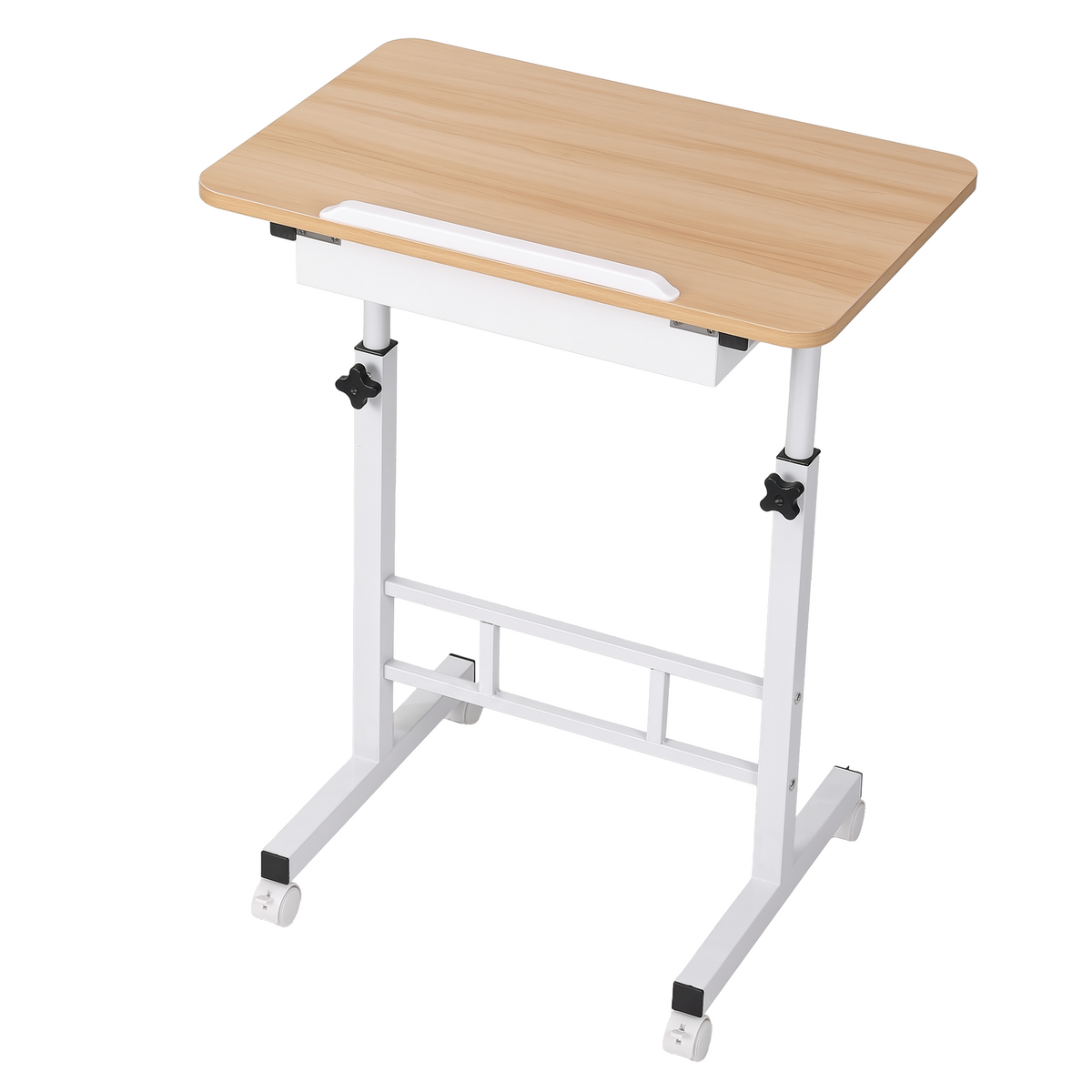 Artiss Adjustable Laptop Desk Mobile Bedside Table Hidden Storage Wood