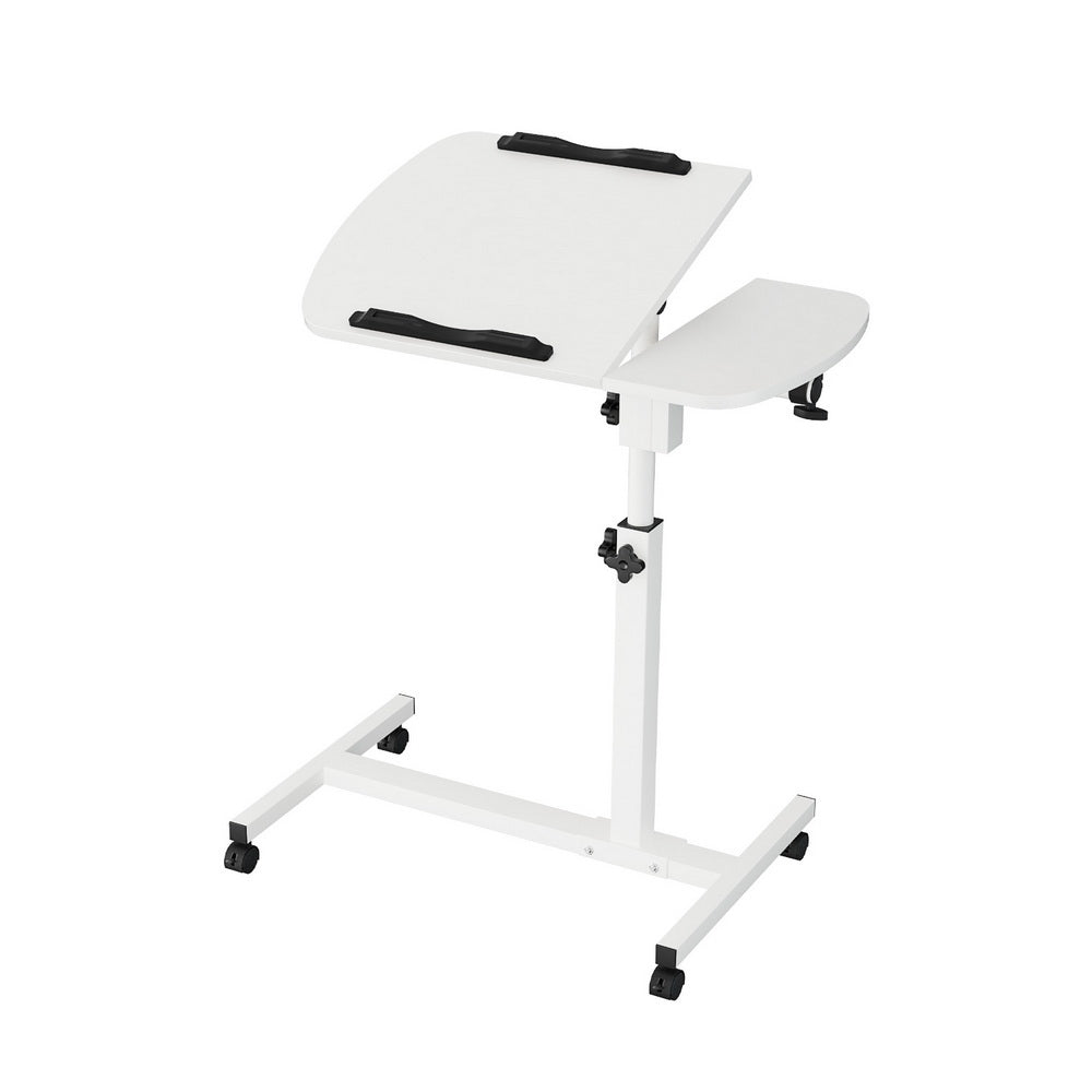 Mobile Laptop Desk 60CM White Fan Cooling Adjustable
