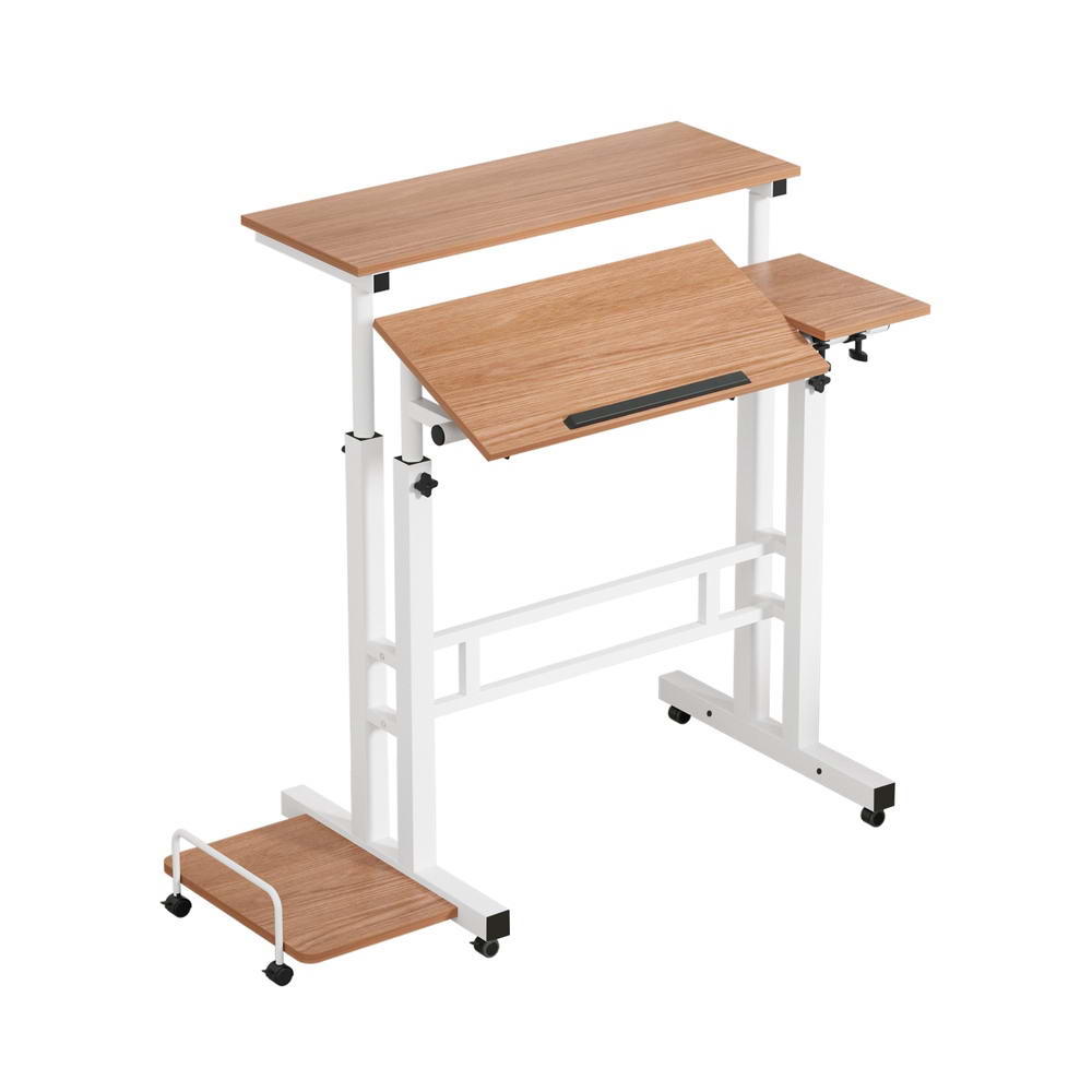 Adjustable Mobile Laptop Desk 80CM Light Wood