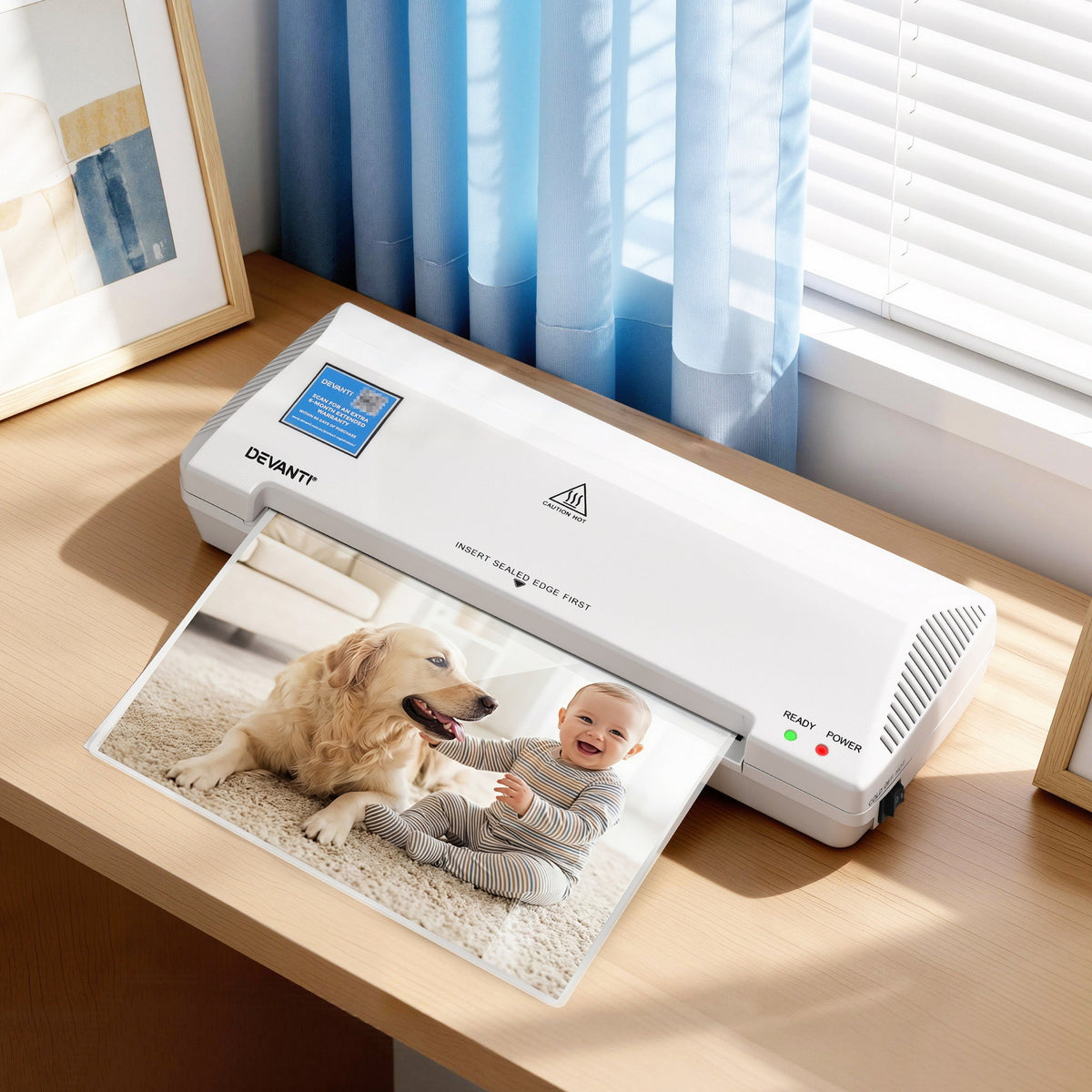 Devanti A4 Laminator Machine Hot and Cold Thermal, White