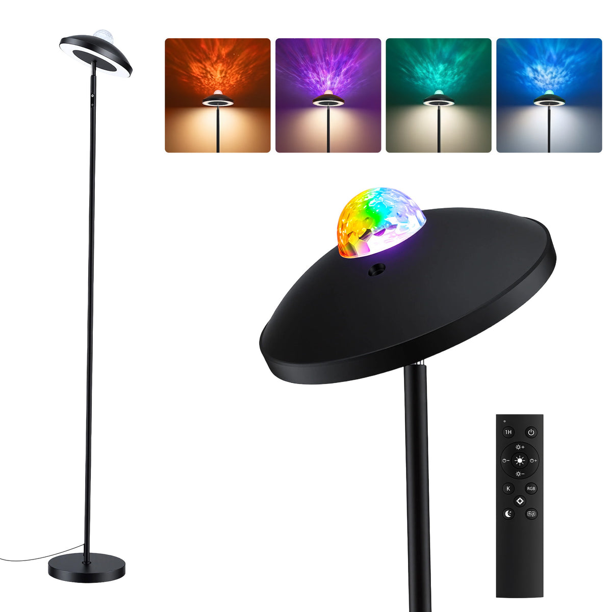 Artiss 2-in-1 LED Floor Lamp with Galaxy Projector and Remote, 178cm