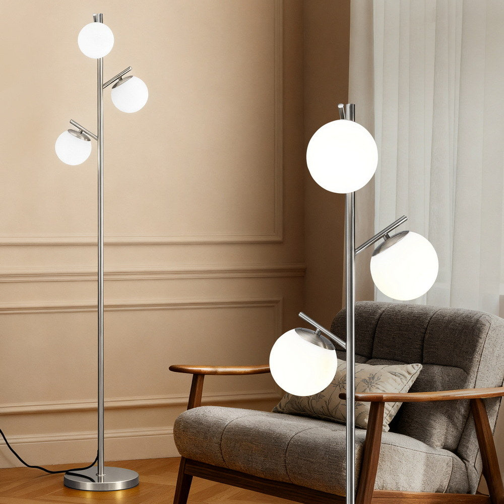 Artiss 3-Light Tree Floor Lamp 165cm with Glass Shades