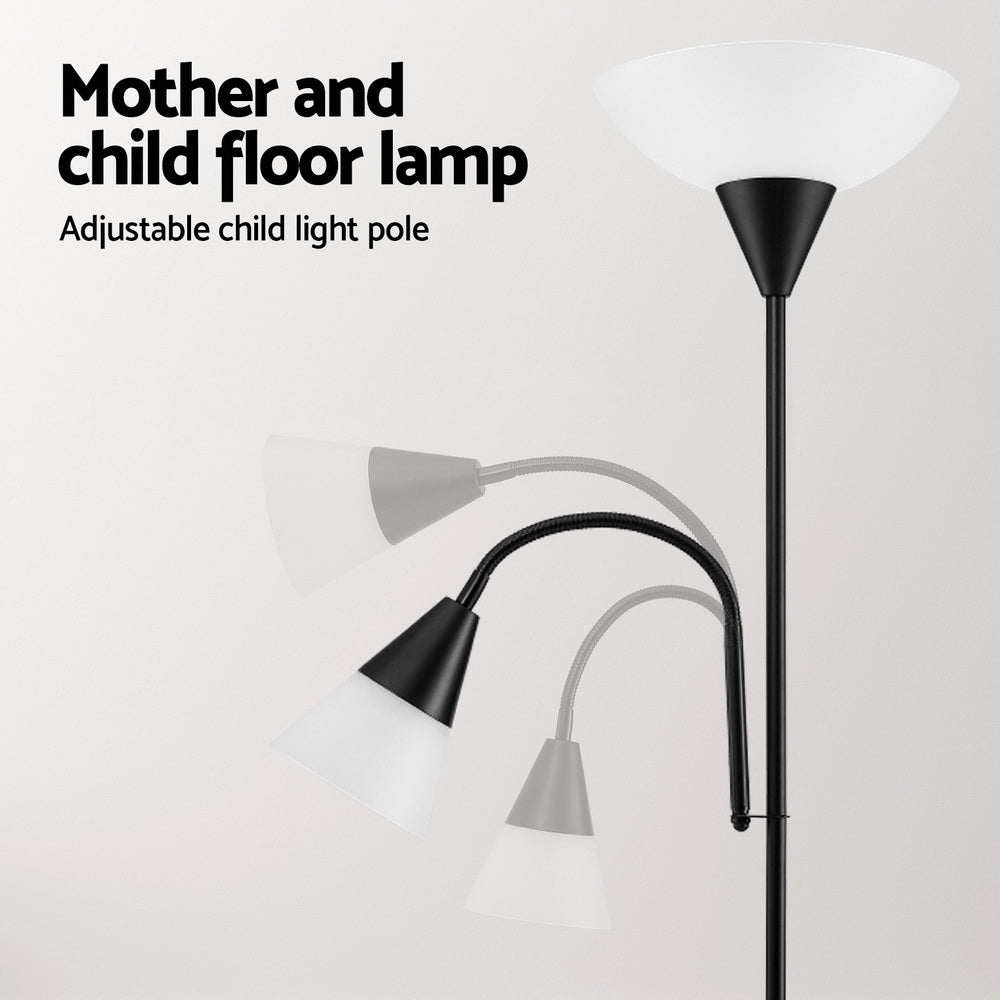 Mother and Child Floor Lamp Modern Black
