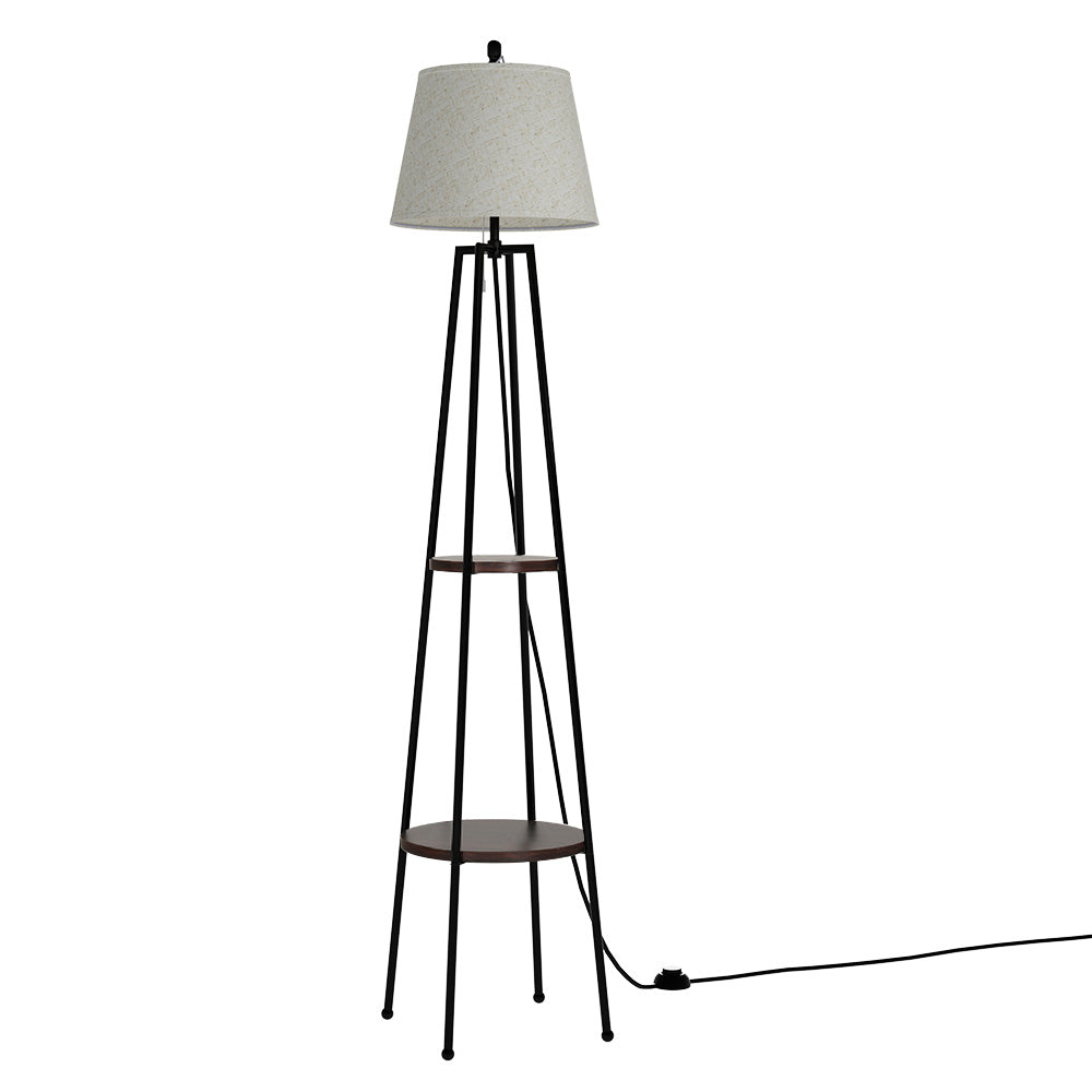 Artiss Black Shelf Floor Lamp LED Light Stand