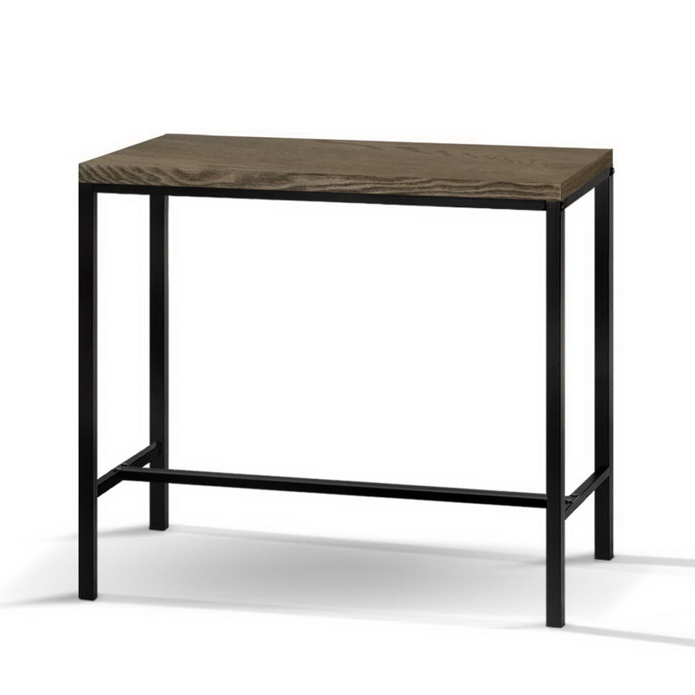 Alex Industrial Bar Table Dark Brown MDF Steel Frame
