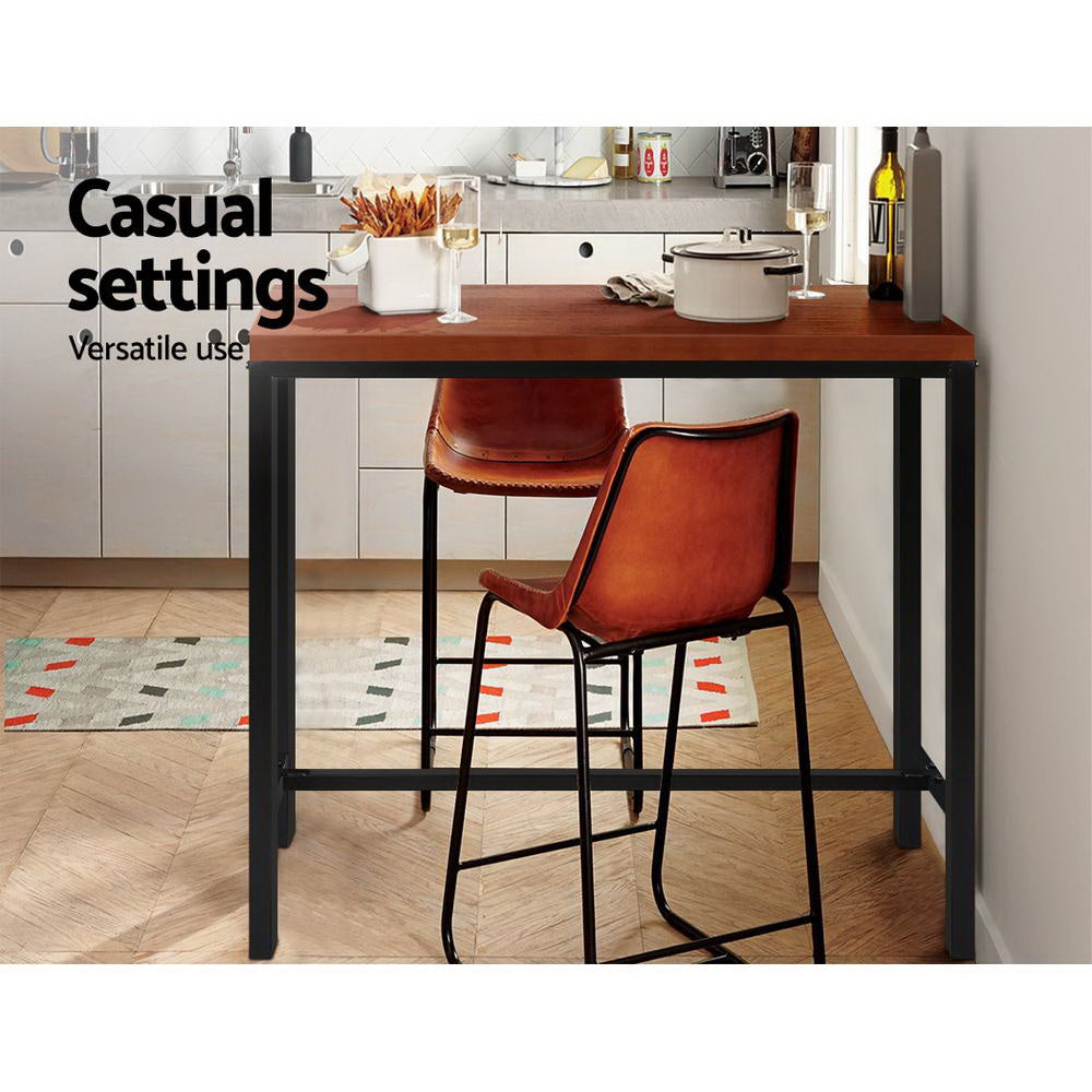 Alex 100cm Bar Table Rectangular Brown Black
