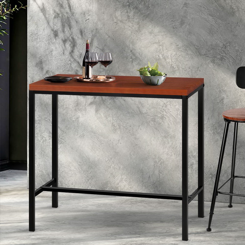 Alex 100cm Bar Table Rectangular Brown Black