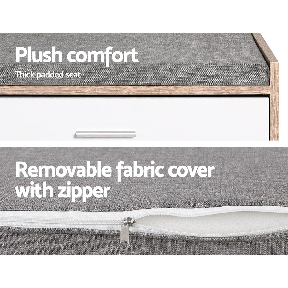 Niva Shoe Rack Cabinet Bench 8 Pairs White