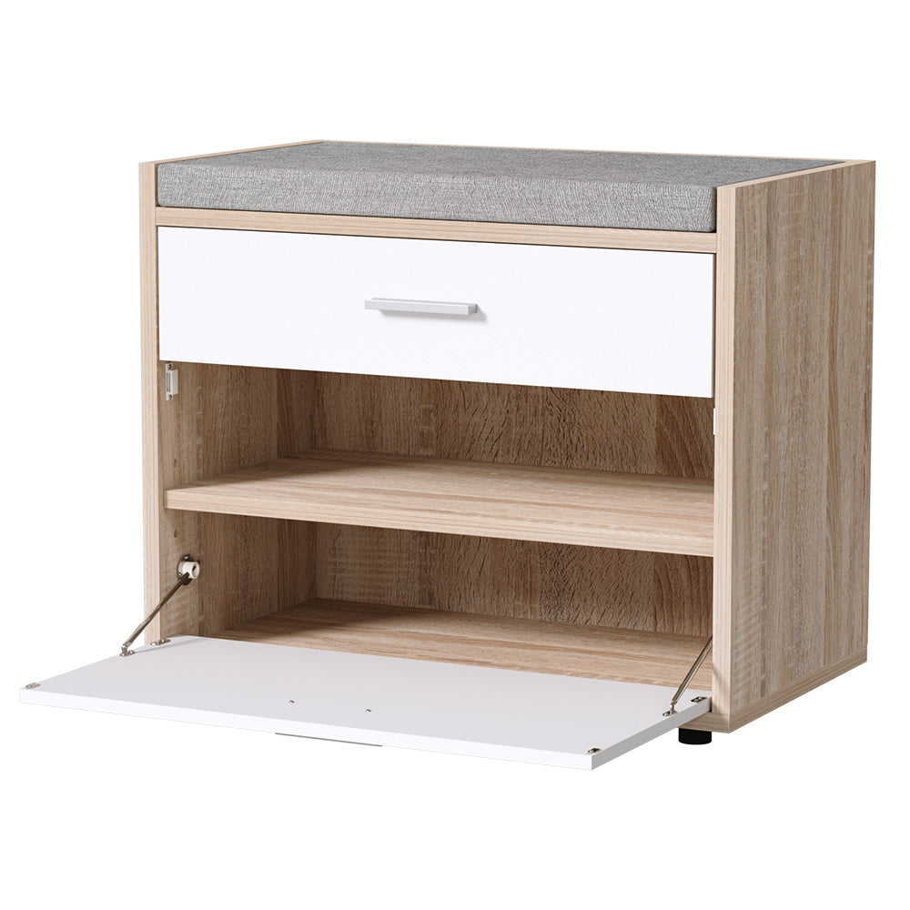 Niva Shoe Rack Cabinet Bench 8 Pairs White