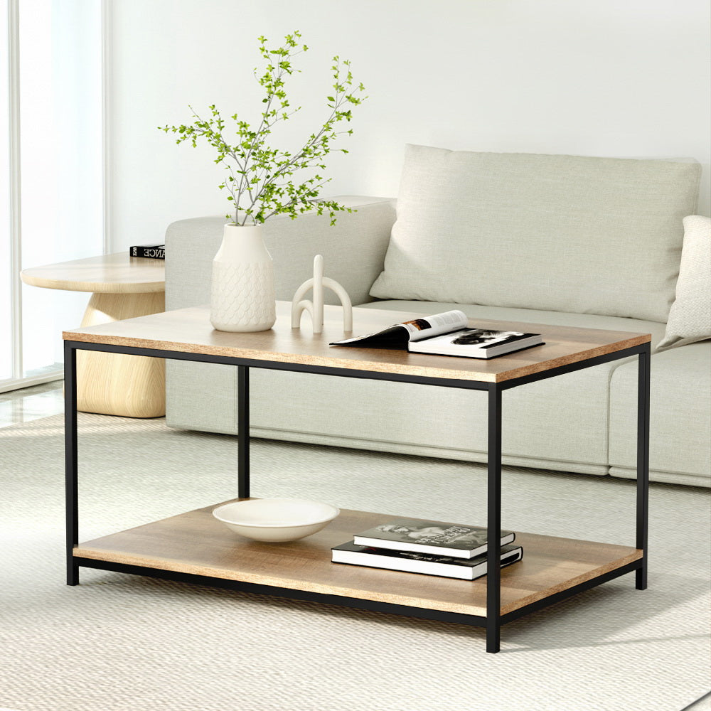 Olin Rectangular Coffee Table 93CM Walnut Industrial Style