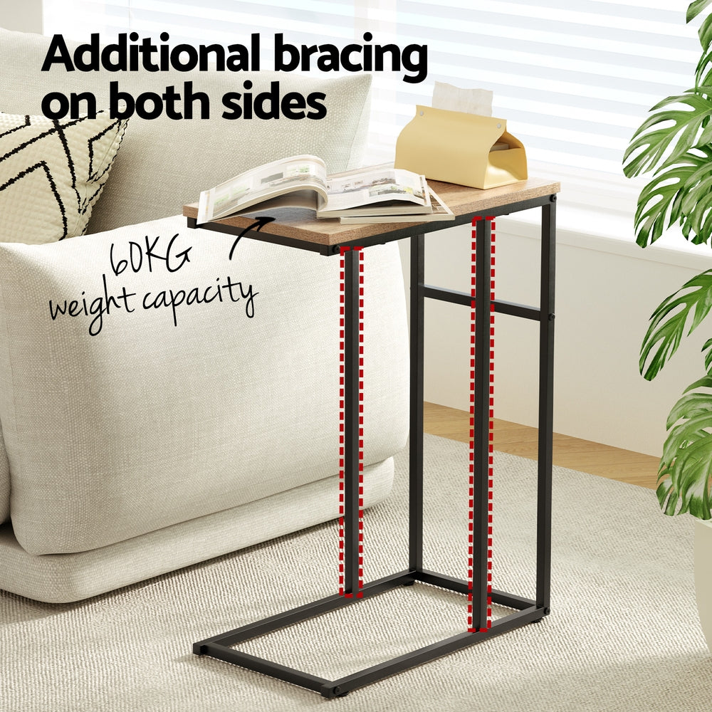 Anika Walnut Coffee Table Side Table Industrial Style