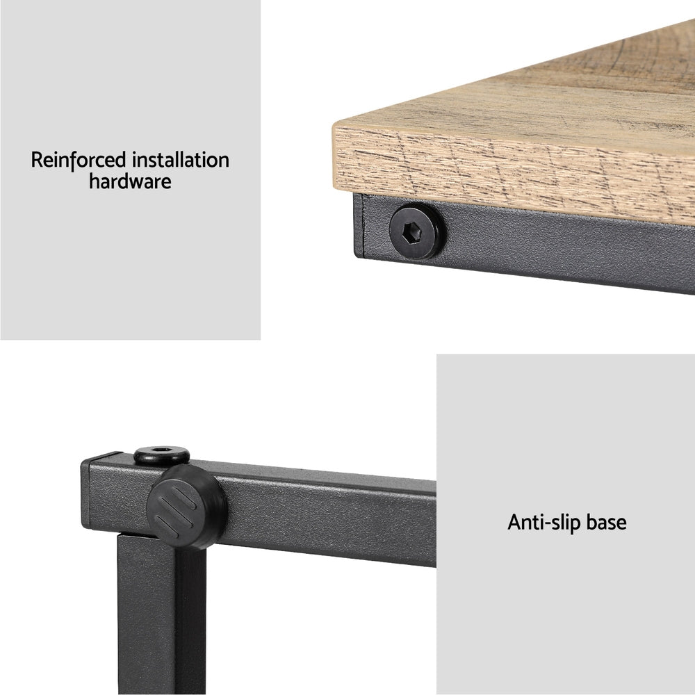 Anika Walnut Coffee Table Side Table Industrial Style