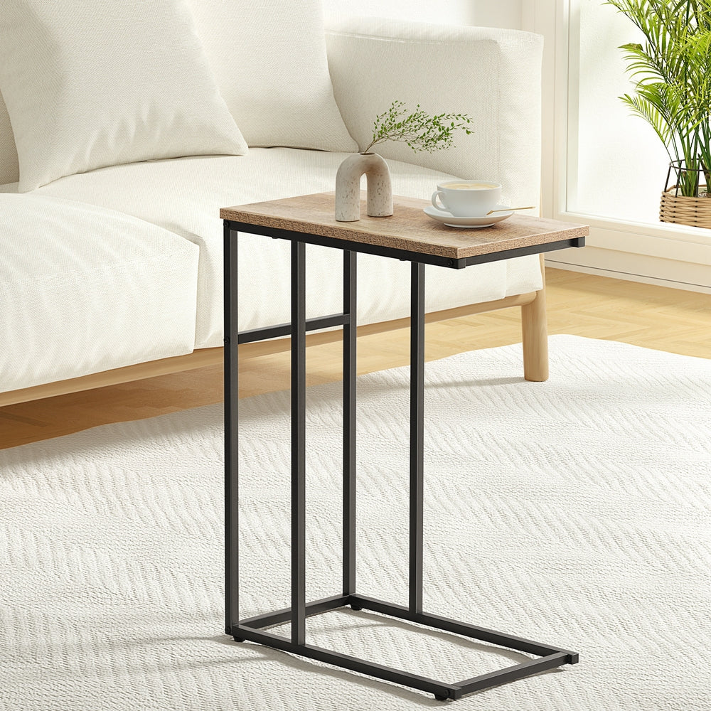 Anika Walnut Coffee Table Side Table Industrial Style