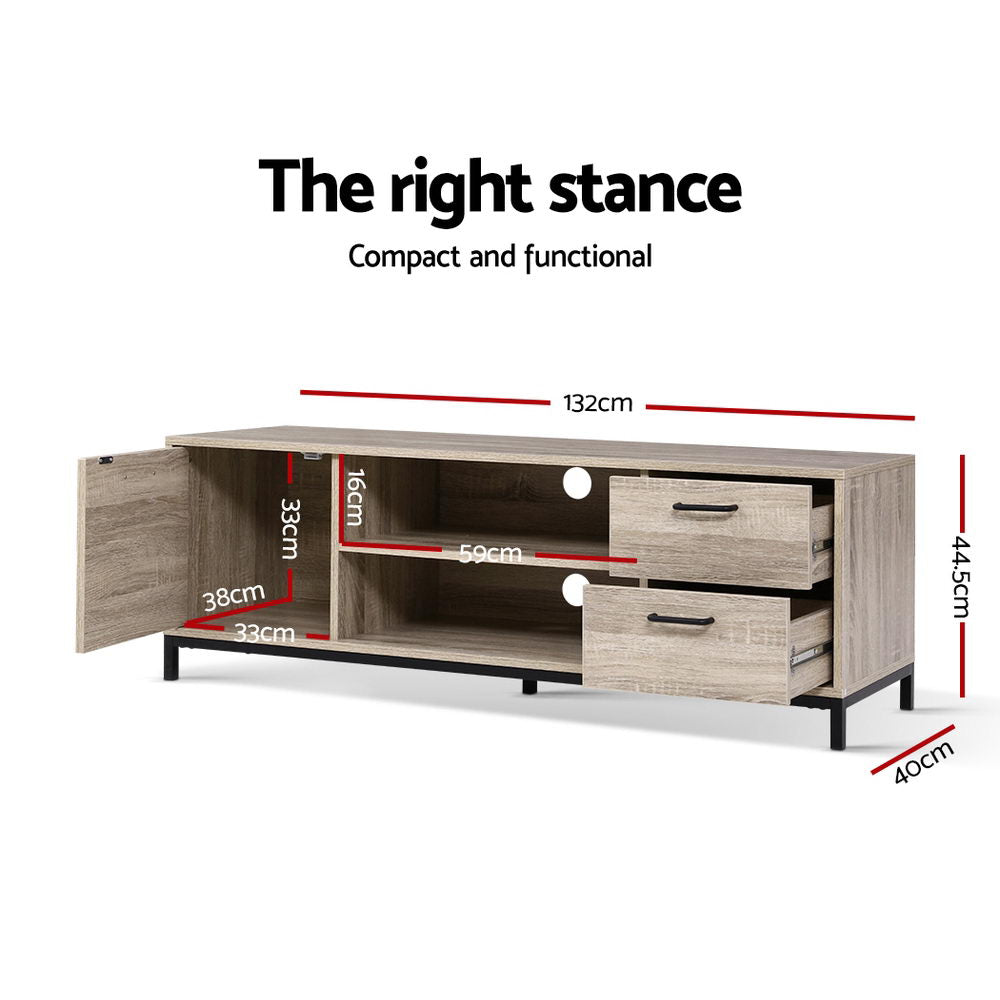 Tania 132cm TV Cabinet Entertainment Unit Oak Black