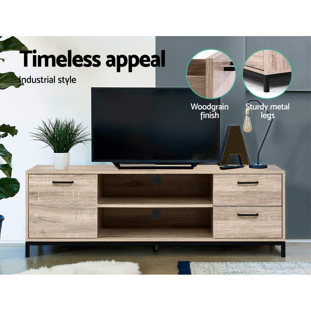 Tania 132cm TV Cabinet Entertainment Unit Oak Black