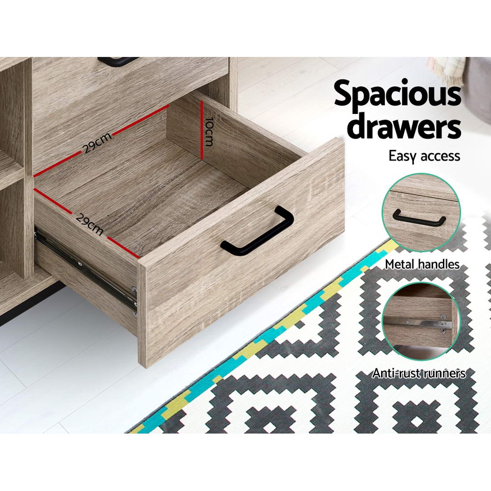 Tania 132cm TV Cabinet Entertainment Unit Oak Black
