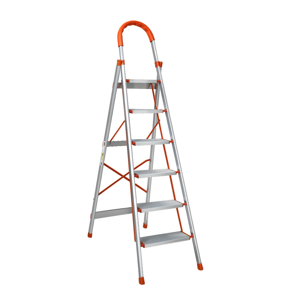 Giantz 6 Step Aluminium Folding Ladder Lightweight Non-Slip