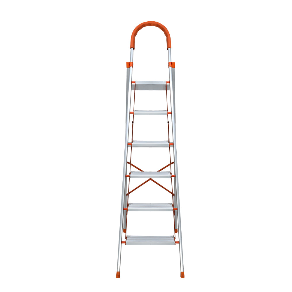 Giantz 6 Step Aluminium Folding Ladder Lightweight Non-Slip