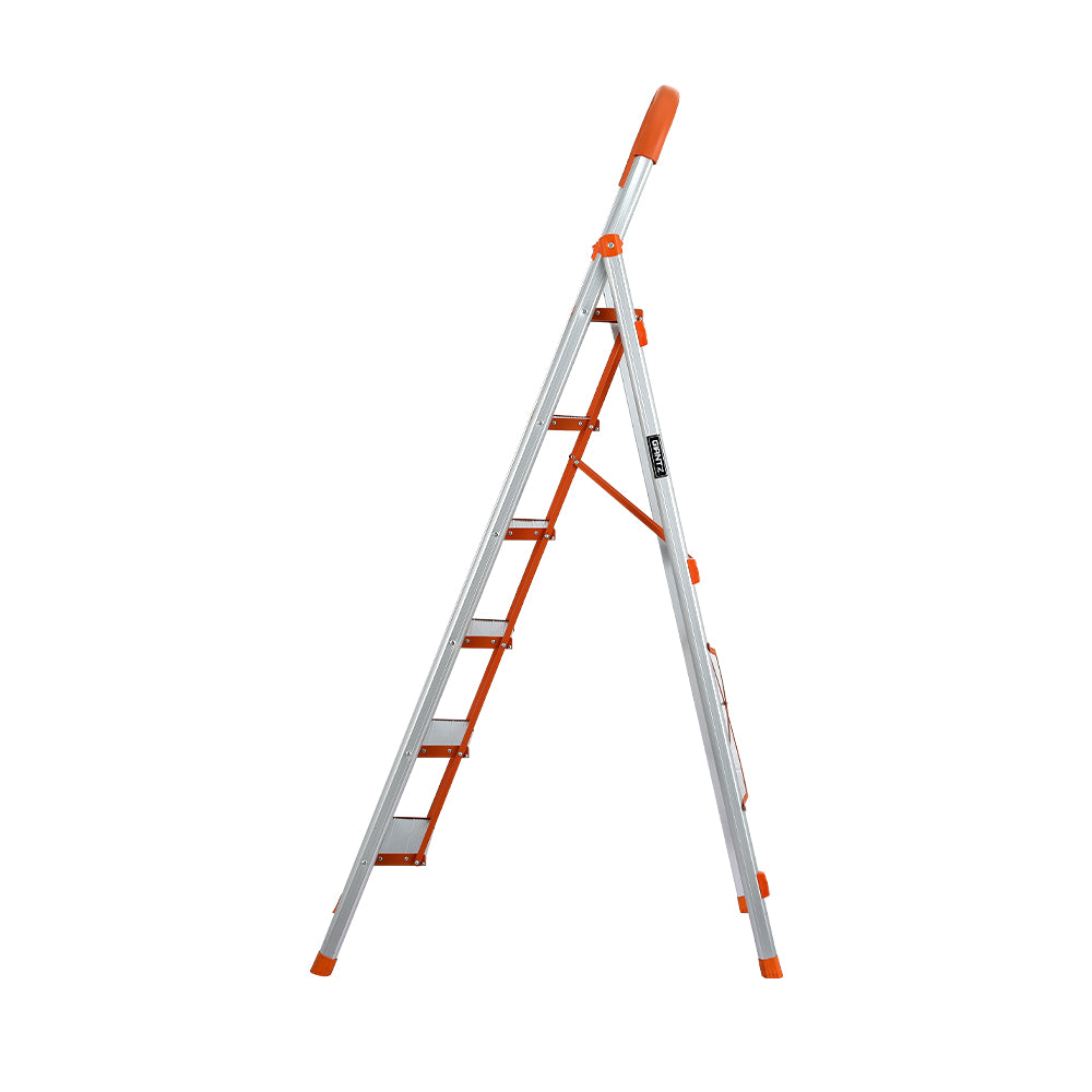 Giantz 6 Step Aluminium Folding Ladder Lightweight Non-Slip
