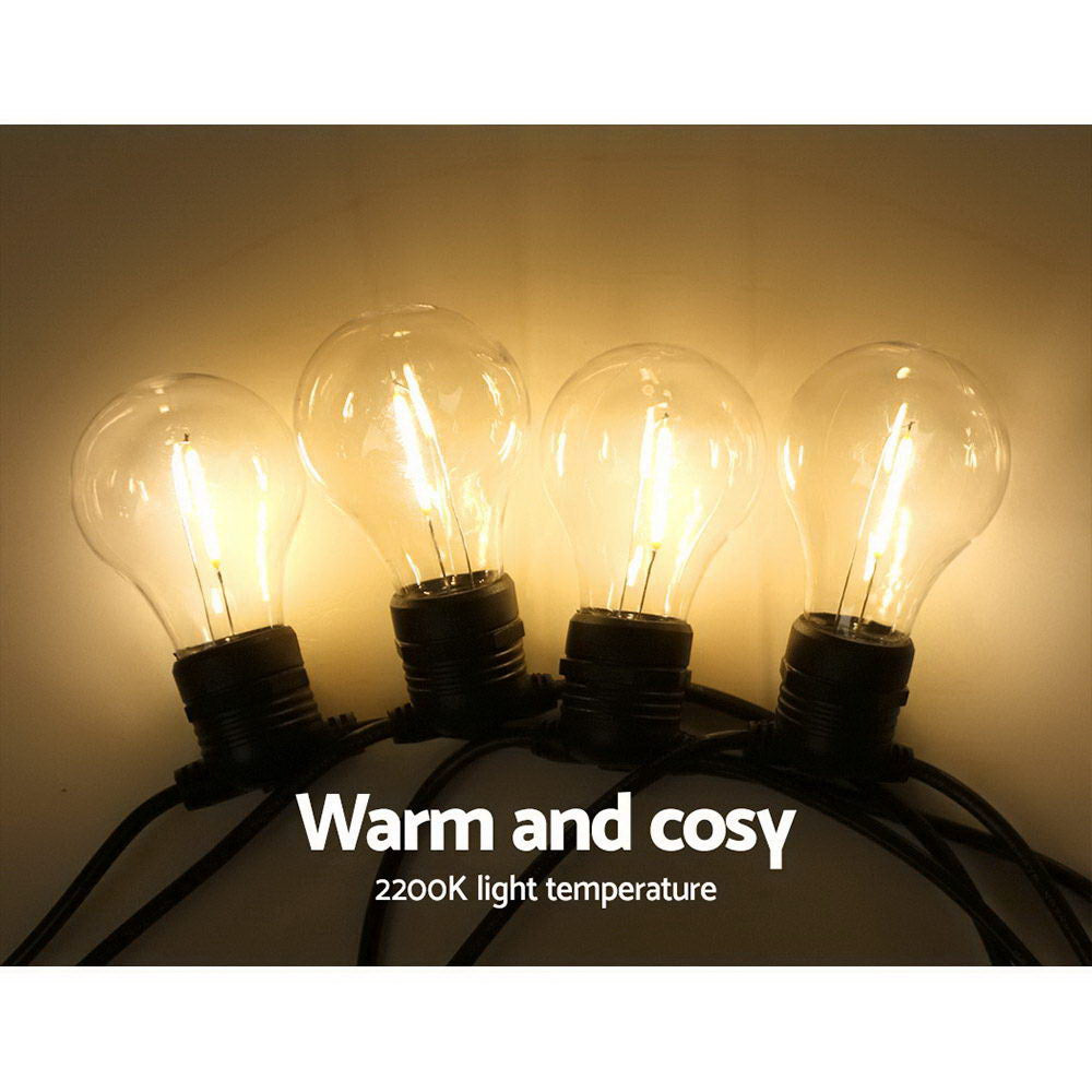59m LED Festoon String Lights Outdoor Waterproof Wedding Party Garden