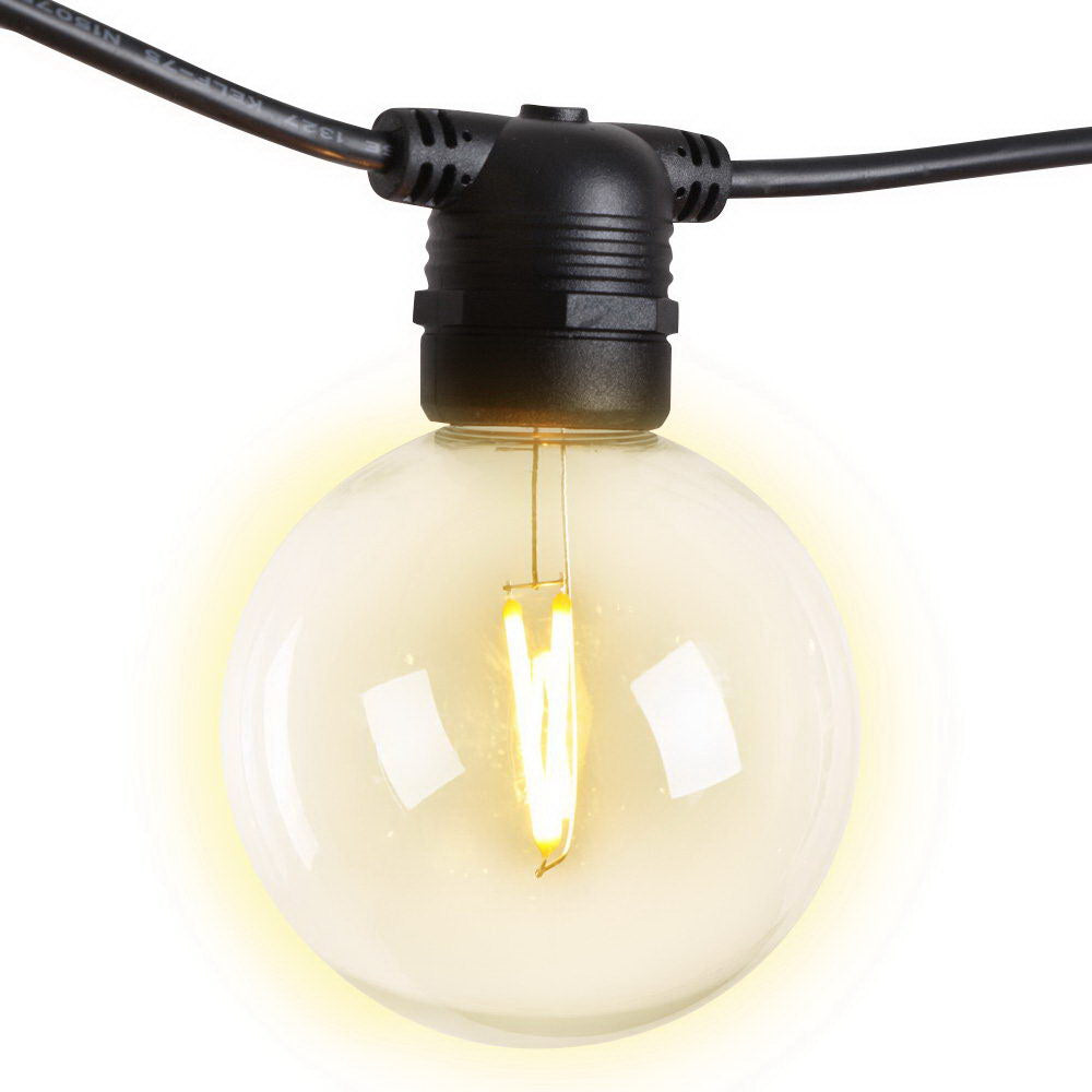Jingle Jollys 50m LED Festoon String Lights with 50 Bulbs