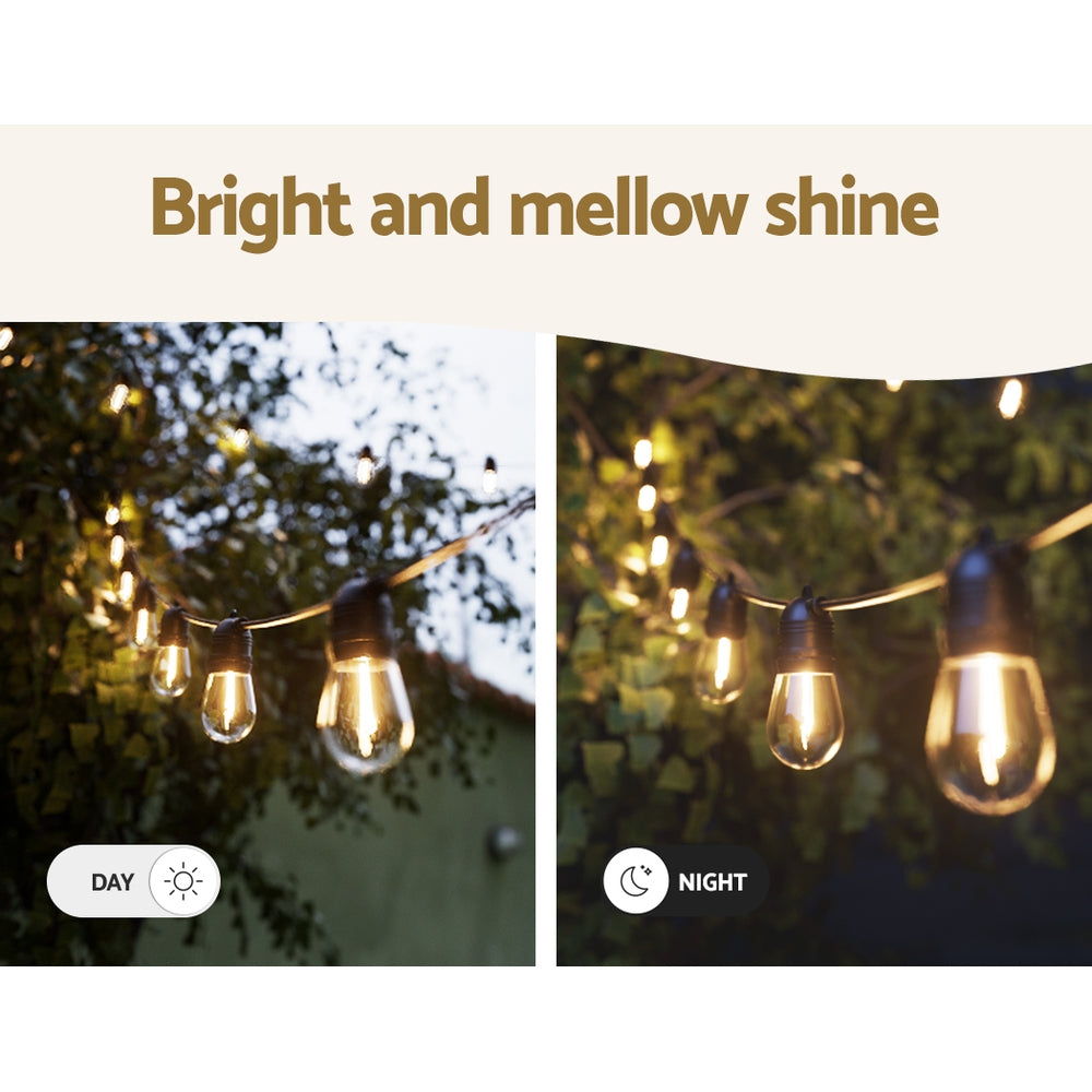 23m Festoon String Lights Outdoor Indoor Warm White Party Decor