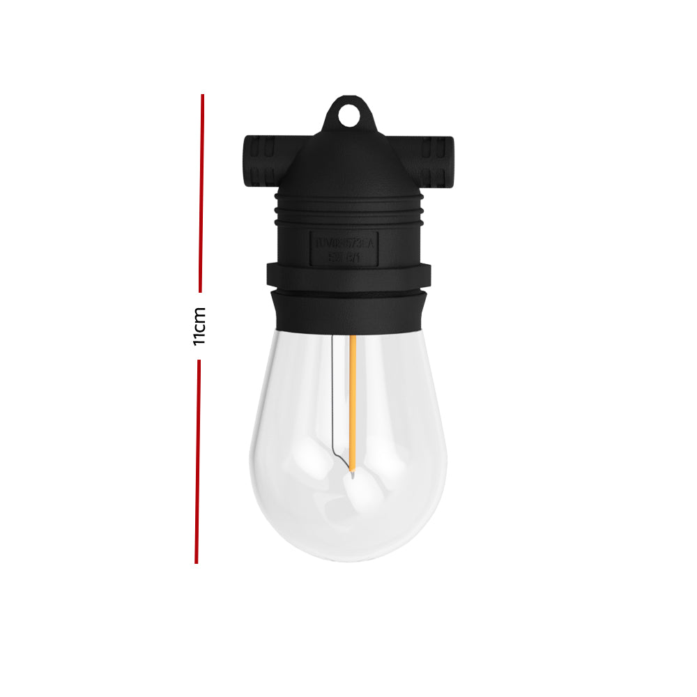 59m Festoon String Lights Outdoor Indoor Warm White S14 Bulbs