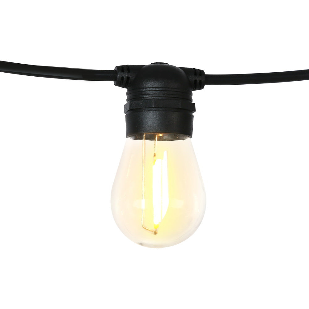 Solar Festoon Lights 17m LED String Warm White Outdoor Party Decor