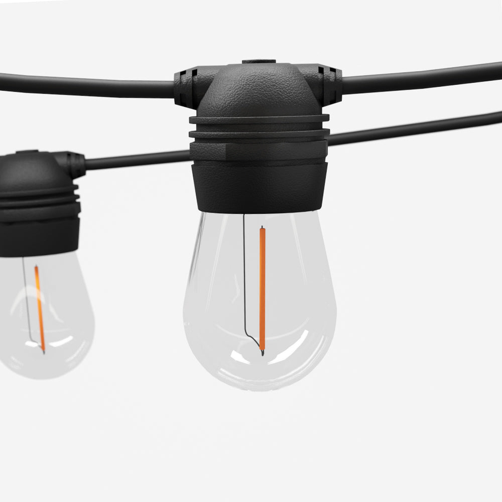 50m Solar Festoon String Lights Outdoor LED Warm White