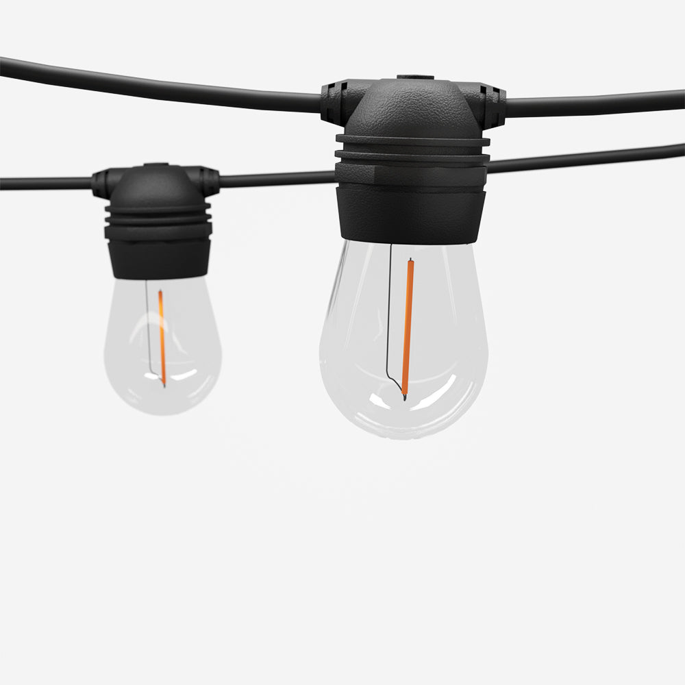 68m Solar Festoon String Lights Outdoor LED Warm White