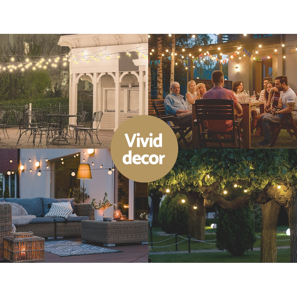 95M LED Festoon String Lights Outdoor Warm White Christmas Wedding Party Decor
