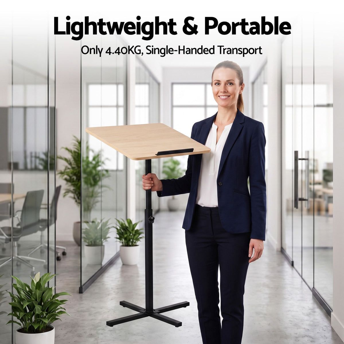 Artiss Floor Podium Stand 78-127CM Height Adjustable Portable Laptop Desk