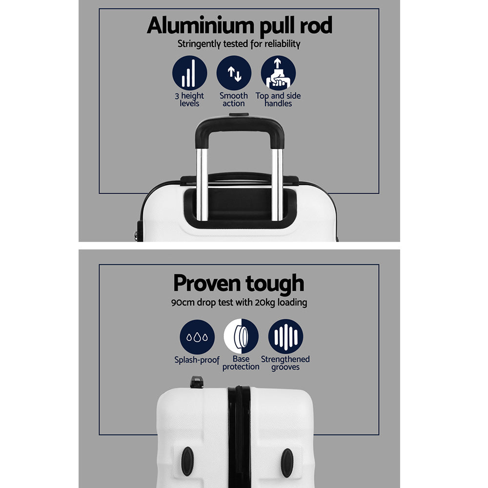 Wanderlite 2-Piece 20-28" Luggage Set TSA Lock Spinner Hard Shell White