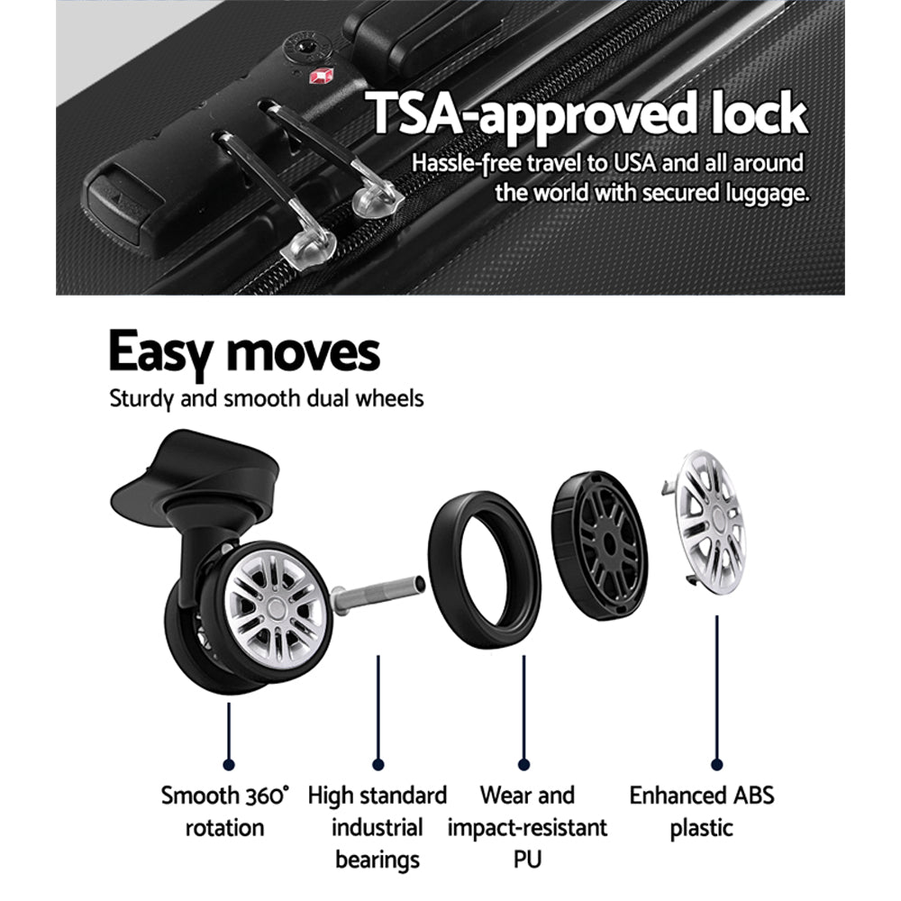 Wanderlite 28" Hard Shell Spinner Suitcase TSA Lock Black