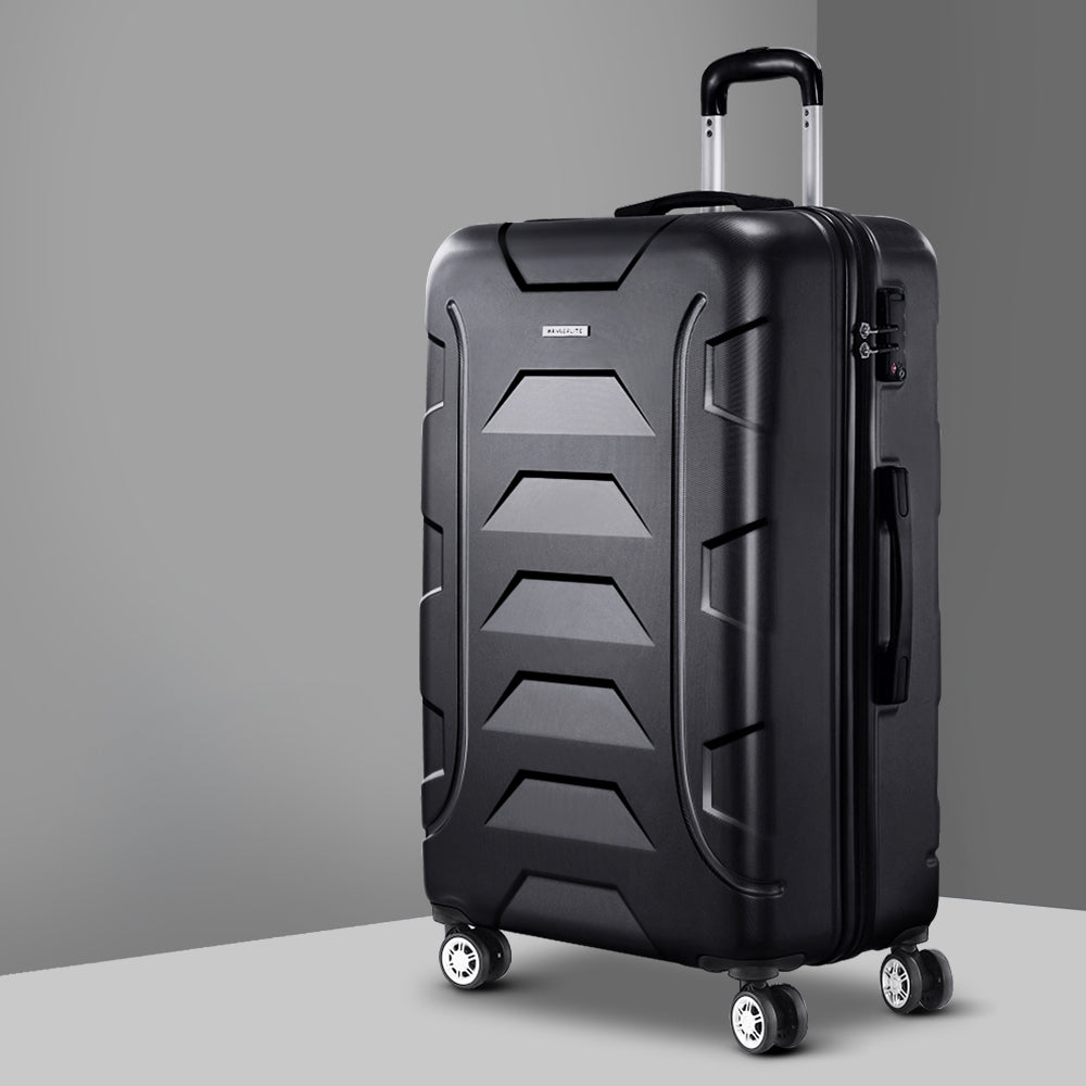 Wanderlite 28" Hard Shell Spinner Suitcase TSA Lock Black