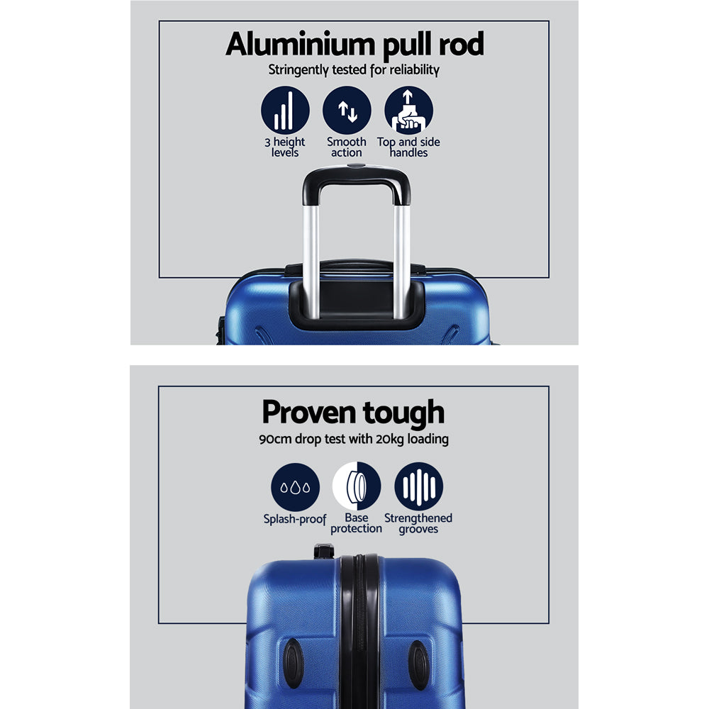 Wanderlite 3-Piece Luggage Set TSA Lock Spinner Blue