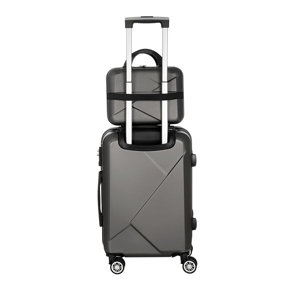 Wanderlite 2-Piece Luggage Set 20" Suitcase & 12" Handheld Dark Grey