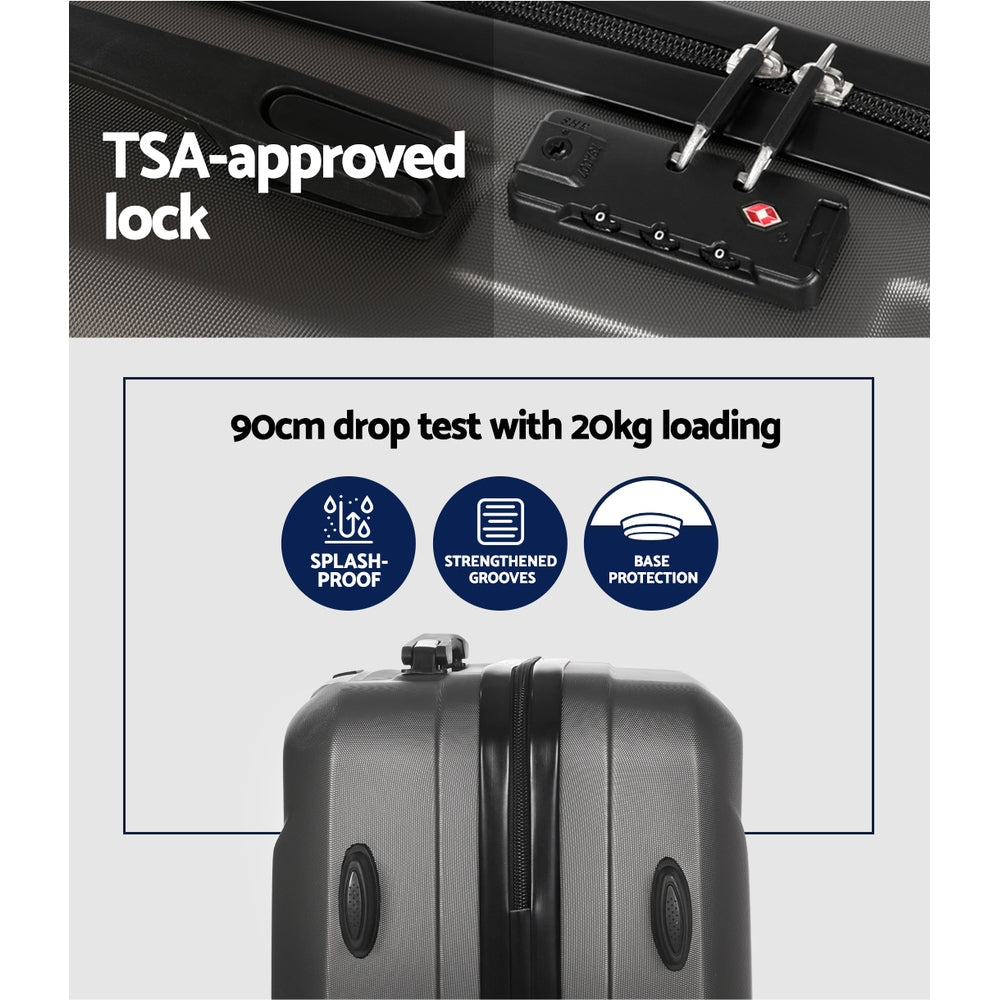 Wanderlite 2-Piece Luggage Set 20" Suitcase & 12" Handheld Dark Grey