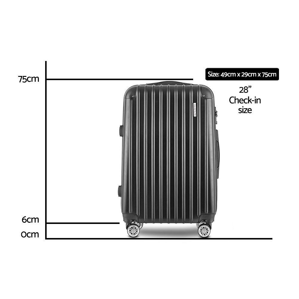 Wanderlite 28" Hard Shell Spinner Luggage TSA Lock Black