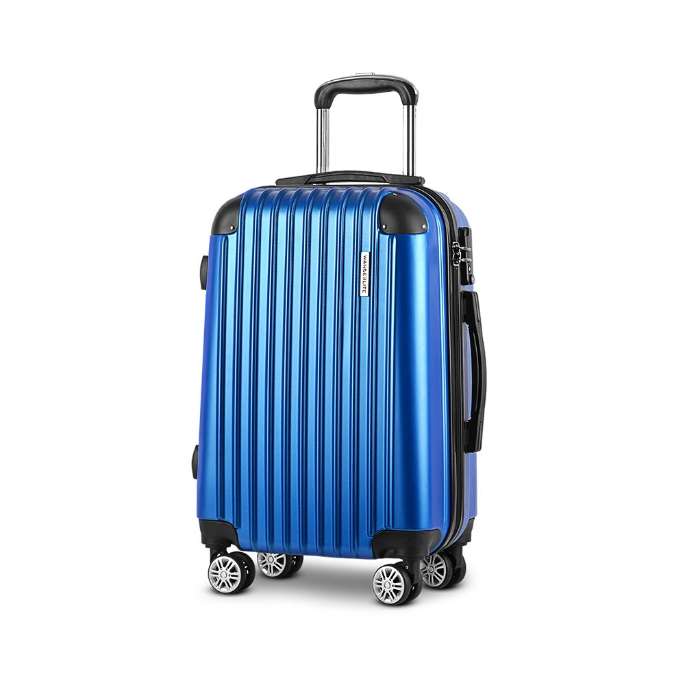 Wanderlite 28" Luggage TSA Lock Spinner Hard Shell Blue