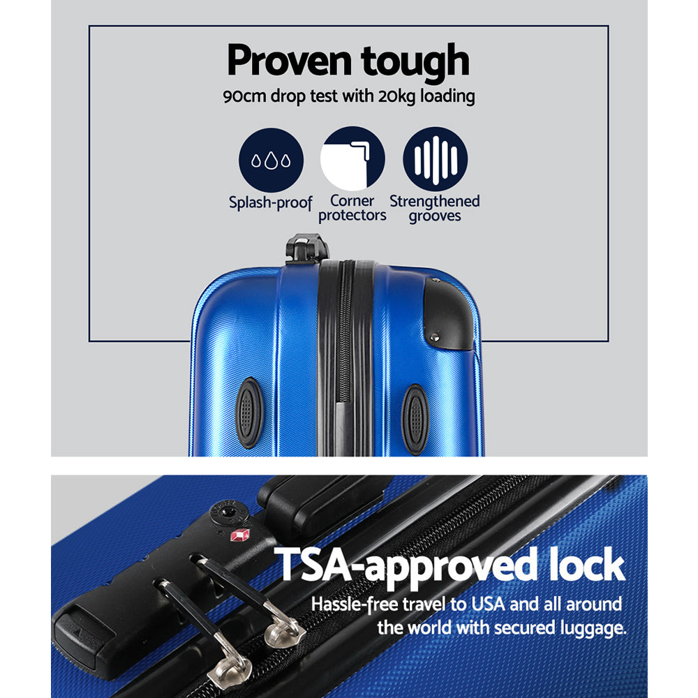 Wanderlite 28" Luggage TSA Lock Spinner Hard Shell Blue