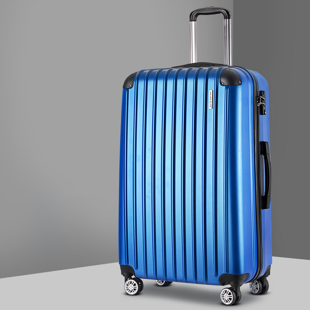 Wanderlite 28 Inch Hard Shell Spinner Suitcase with TSA Lock Blue