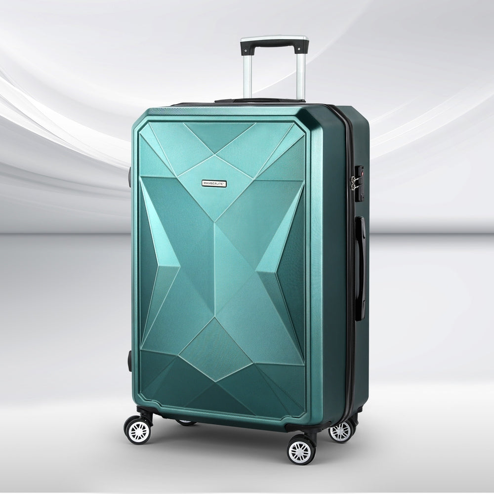 Wanderlite 28-Inch Luggage Set TSA Lock ABS Hard Shell Atrovirens