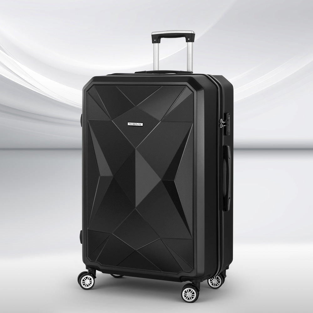 Wanderlite 28-inch ABS Hard Shell Luggage Suitcase Black