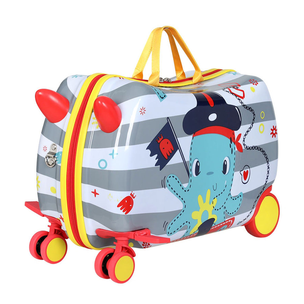 Wanderlite 17" Kids Ride-On Suitcase Trolley Multi-Coloured Octopus