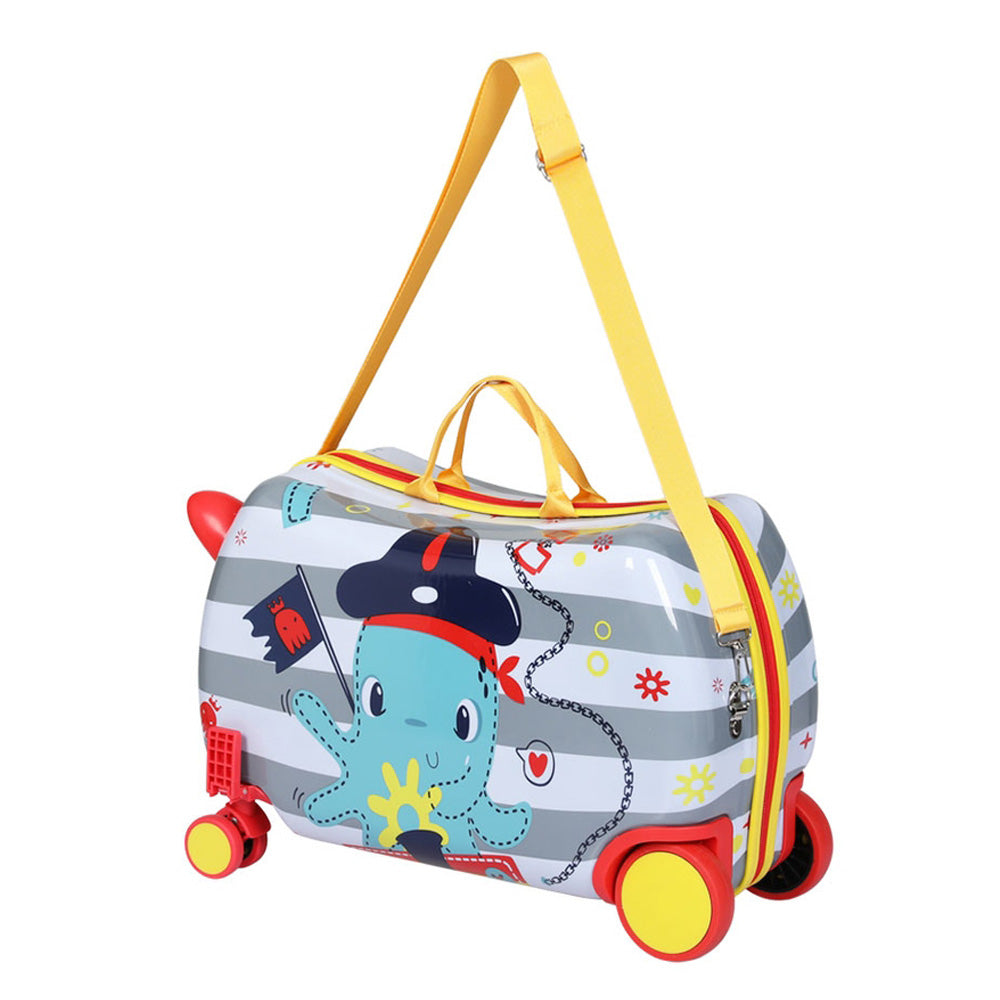 Wanderlite 17" Kids Ride-On Suitcase Trolley Multi-Coloured Octopus